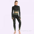 Top di yoga cù top à collu zip